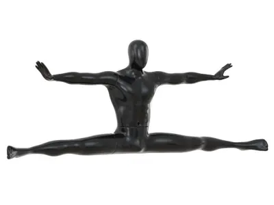 Black male mannequin sitting on a twine 61 3D model