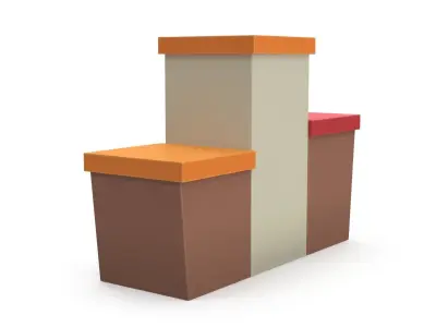 Cartoon award podium 3D model