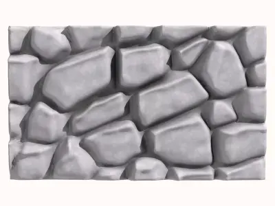 Mossy Cobblestone Wall Kit 3D model