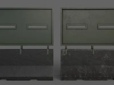 PBR Concrete Roadblock Barrier V6 Low-poly 3D model