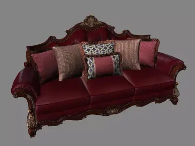 Large Classic Sofa Photorealistic VR AR 3D model