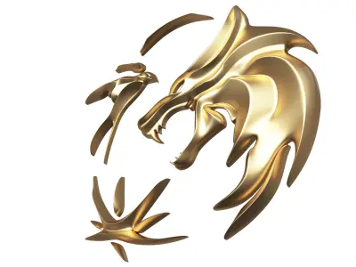 Bas-relief of wolves Low-poly 3D model