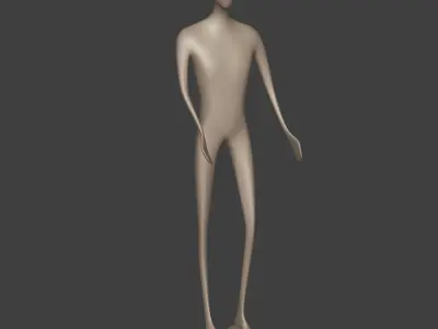Abstract Man Figurine  Low-poly 3D model