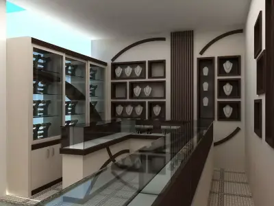jeweler interior design of jewelry store 3D model
