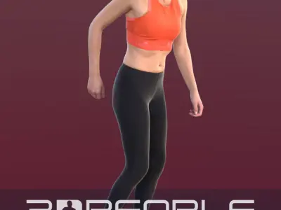Ina 10281 - Running Athletic Woman Low-poly 3D model