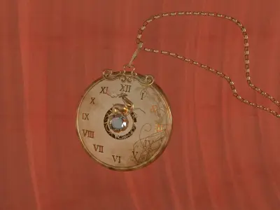  Decorative medallion Pocket watch Deer 3D model