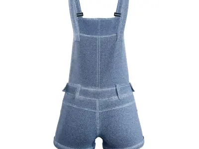 Denim Romper Low-poly 3D model