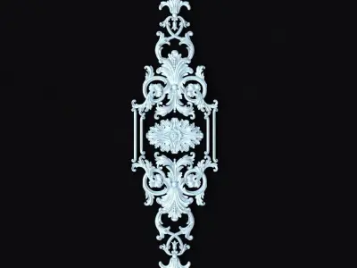 Central decor ornament for furniture 3D model 1037