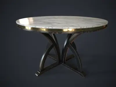 Luxury round table Low-poly 3D model