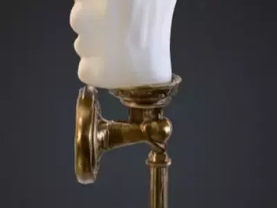 Vintage Brass Sconce Low-poly 3D model