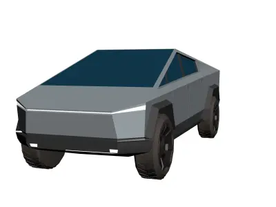 Tesla Cybertruck Hypercasual Low-poly 3D model