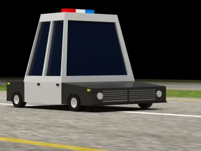 Cartoon Low Poly  Crossover Police Car Low-poly 3D model Low-poly 3D model