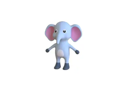 High-Quality 3D Cute Elephant - Animated for Games  Low-poly 3D model