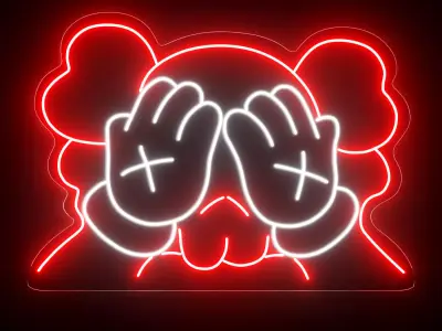 Kaws Neon Sign 3D model