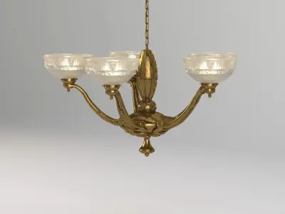 A Fabulous C1920s Art Deco Chandelier 3D model