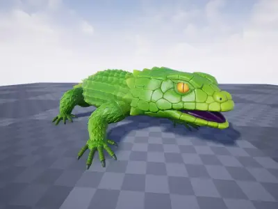 Leaf Armadillo lizard  Low-poly 3D model