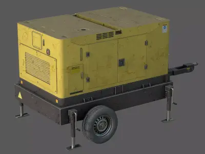 Portable Diesel Generator Set Low-poly 3D model