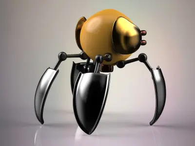 Quantum Robot Low-poly 3D model