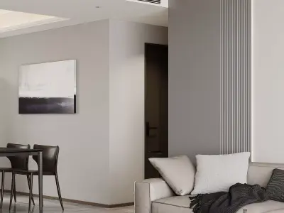 Modern living room dining room interior scenes 291 3D model