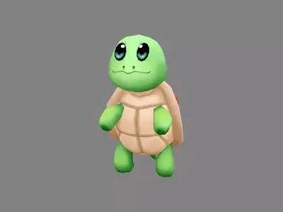 Cartoon baby sea turtle Low-poly 3D model
