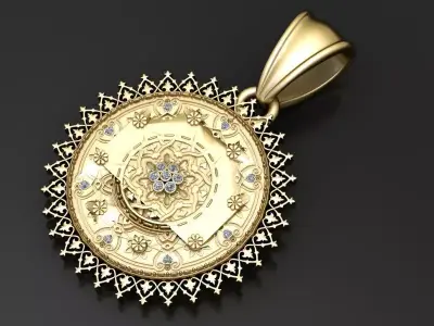  ornate  pendant 3D printable model  3D print model