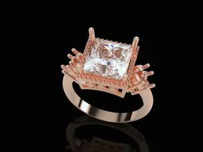 Luxury ring  jewelry printable silver 3D model 3D print model