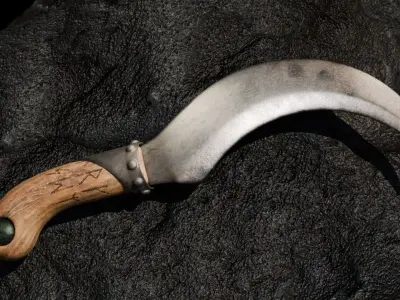 Knife Athame Low-poly 3D model