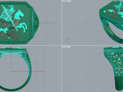 Man ring 3D printable for gold and silver 3D print model