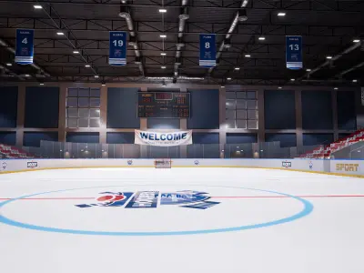 Hockey stadium Low-poly 3D model