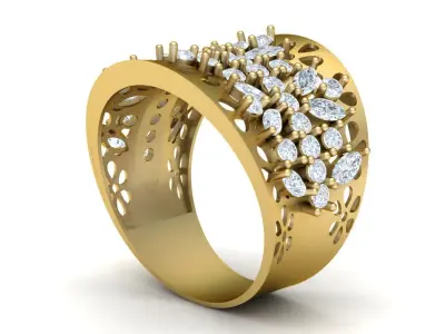 Luxury Diamond Ring 3d Printable Model 3D print model get