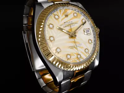 ROLEX Datejust 36 Golden Palm Fluted Oyster 3D model
