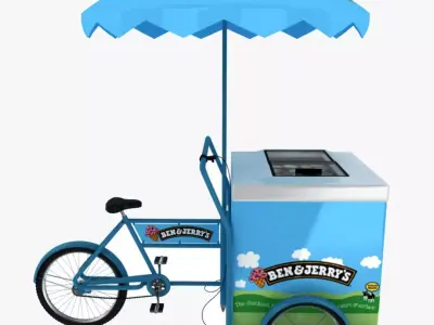 Ben and Jerry Ice Cream Cart 3D model
