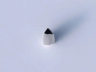 Vase curved tipping triangle 2 with extruded vertical lines 2 3D print model