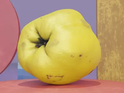 Quince fruit 06 high-poly 3D model