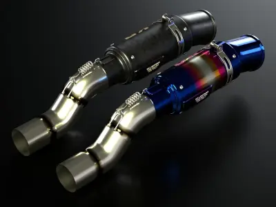 Exhaust Muffler Low-poly 3D model Collection 3D Model Pack