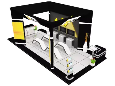  Booth Exhibition Stand a593a  3D model