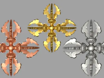 Vajra Ritual Thunderbolt Weapon 3D model