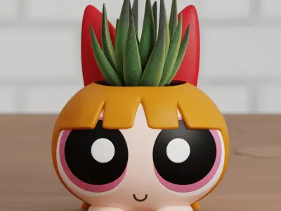 POWERPUFF GIRLS PLANTER PENCIL PEN HOLDER CARTOON 3D print model