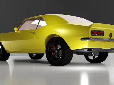 3d model of chevrolet camaro in yellow 3D model