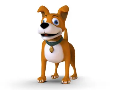 Dog Cartoon Low-poly 3D model order