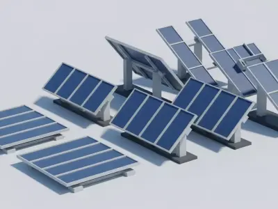 Low Poly Solar Panel 3D Model Low-poly 3D model