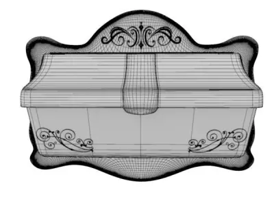 Mailbox toilet paper holder with ornate design 3D model