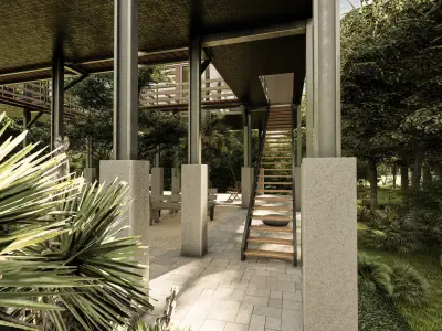 steel frame house 3D model