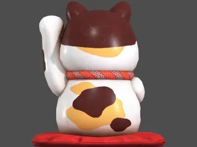 Lucky Cat Low-poly 3D model