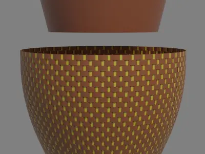 flowerpot pot with dots 3D model