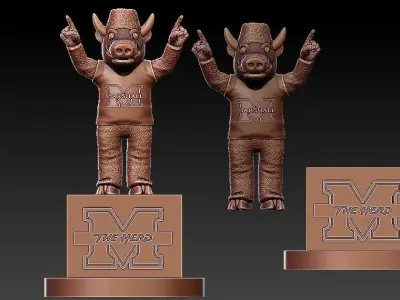 MARSHALL THUNDERING HERD FOOTBALL MASCOT STATUE  3D print model