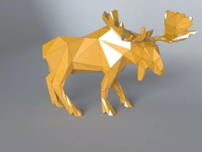 low-poly 3D printer model Moose Low-poly 3D model
