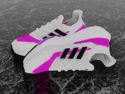  ADIDAS ULTRA BOOST 2021 - PINK 3D SHOES Low-poly 3D model