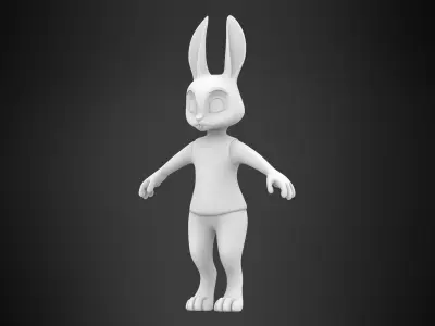 Rabbit Cole Low-poly 3D model