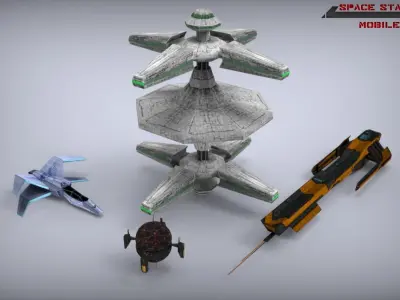 Scifi Space Starterkit Lowpoly  Free low-poly 3D model